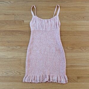 Abercrombie & Fitch Peach & White Print Smocked Tank Dress Small